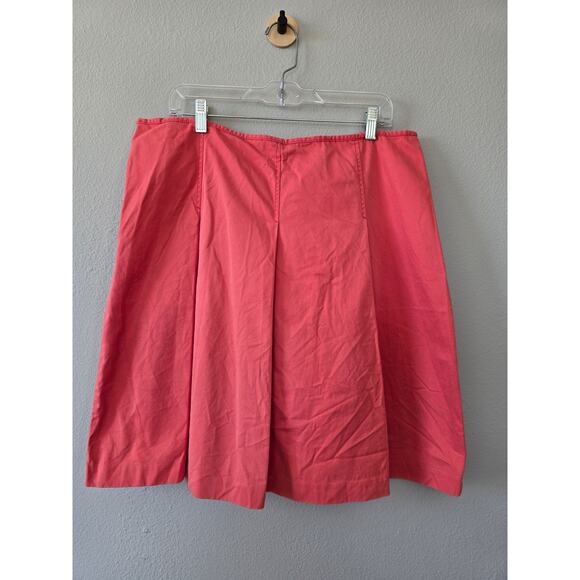 Eddie Bauer Coral Cotton Midi Skirt Size 16 Tall Pleated Classic Preppy Modest - Picture 1 of 8
